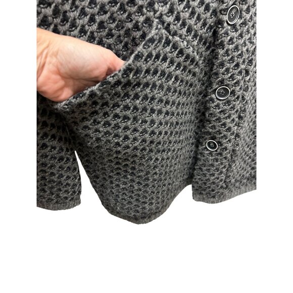 Robert Graham Gray Wool Blend Textured Cardigan - Picture 4 of 6